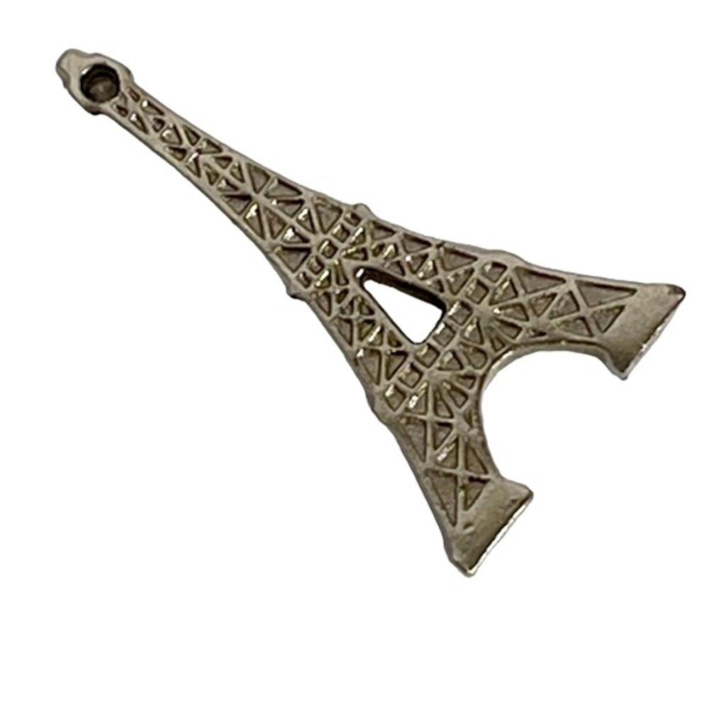 Vintage Eiffel Tower Charm Silver Toned 1.25" Paris France Souvenir Jewelry